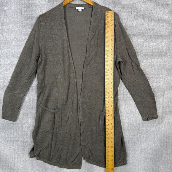 J. Jill Long Open Front Cardigan Sweater Pockets Knit Duster Gray XL‎ Tall - Picture 4 of 11